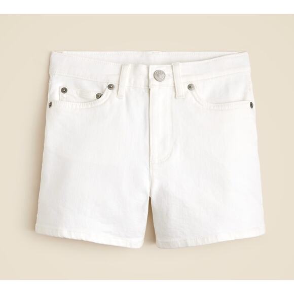 Crewcuts J.Crew Denim Short Girls 10 White High Rise Internal Elastic Waistband - Picture 1 of 7